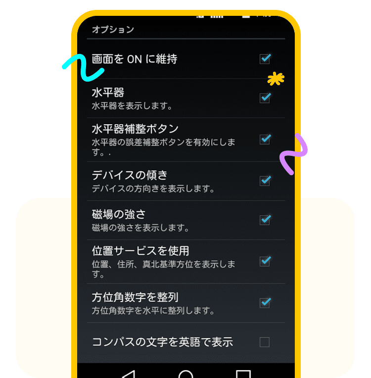 真北の方位が分かる